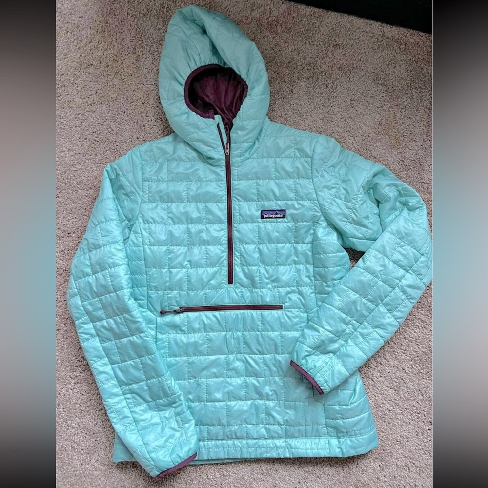 Patagonia Nano Puff Bivy Hoody Pullover Teal XS